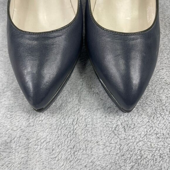 Gianfranco Ferre Pump Heels Shoes Navy Green Women's Size 39 US 9 Leather - Picture 7 of 16